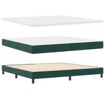 Lit Box Spring vidaXL avec Matelas & LED Vert Foncé 200x200 cm Velours