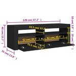 vidaXL Meuble TV avec lumières LED noir 120x35x40 cm