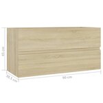 vidaXL Armoire d'évier Chêne sonoma 90x38 5x45 cm Bois d'ingénierie