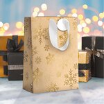 Sac Cadeau Flocons De Neige Kraft - Grand Format - Draeger paris