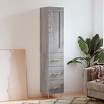 vidaXL Buffet haut Sonoma gris 34 5x34x180 cm Bois d'ingénierie