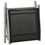 vidaXL Repose-pied pliable noir et argenté textilène et aluminium