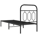 vidaXL Cadre de lit métal avec tête de lit noir 75x190 cm