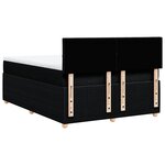 vidaXL Sommier à lattes de lit avec matelas Noir 160x200 cm Tissu