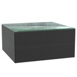 vidaXL Salon de jardin 7 Pièces avec coussins Résine tressée Noir