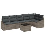 vidaXL Ensemble de Canapé de Jardin 6 Pièces avec Coussins Rattan Poly Noir