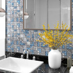 vidaXL Carreaux mosaïque 22 Pièces Gris et bleu 30x30 cm Verre