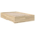 vidaXL Cadre de lit avec tiroirs chêne sonoma 120x190 cm en bois d'ingénierie