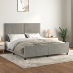 vidaXL Cadre de lit avec tête de lit Gris clair 180x200 cm Velours