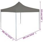 vidaXL Tente de réception escamotable 3 x 3 m Anthracite