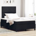 vidaXL Lit à ressorts avec matelas noir petit double en tissu