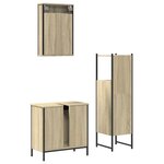 vidaXL Ensemble de meubles de salle de bain 3 Pièces chêne sonoma