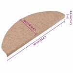 vidaXL Tapis d'escalier autocollants 15 Pièces 65x22 5x3 5 cm Beige