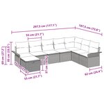vidaXL Ensemble de Canapé de Jardin de 8 Pièces avec Coussins Gris Rattan Poly
