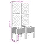 vidaXL Jardinière avec treillis gris clair 80x40x142 cm PP