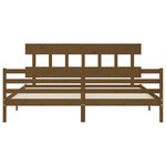 vidaXL Cadre de lit sans matelas marron miel 200x200 cm bois massif