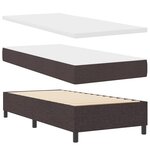 vidaXL Lit à ressorts avec matelas marron foncé en tissu