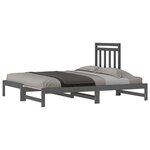 vidaXL Lit coulissant Gris 2x(90x200) cm Bois de pin massif