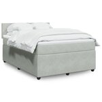 vidaXL Sommier à lattes de lit et matelas Gris clair 140x190cm Velours