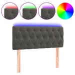 vidaXL Tête de lit à LED Gris foncé 90x7x78/88 cm Velours