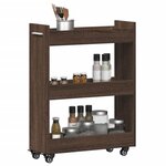 vidaXL Armoire avec roues chêne marron 60x22x79 cm bois d'ingénierie