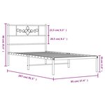 vidaXL Cadre de lit métal avec tête de lit blanc 90x200 cm