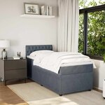 vidaXL Sommier à lattes de lit et matelas Gris foncé 90x190 cm Velours
