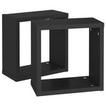 vidaXL Étagères cube murales 2 Pièces noir 30x15x30 cm