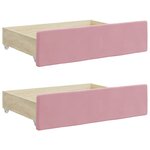 vidaXL Lit de jour avec gigogne et tiroirs sans matelas rose 80x200 cm