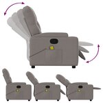 vidaXL Fauteuil de massage inclinable Taupe Tissu