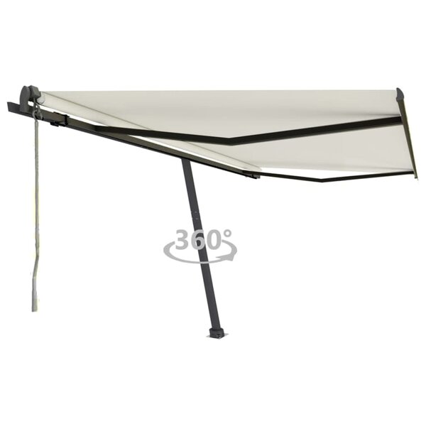 vidaXL Auvent automatique sur pied 450x350 cm Crème