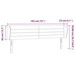 vidaXL Tête de lit avec oreilles Gris clair 183x23x78/88 cm Velours