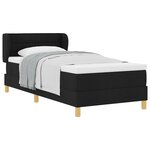 Lit à ressort avec matelas vidaXL Noir 90x200 cm en tissu