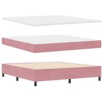 Lit avec sommier pink vidaXL et matelas 180x200 cm en velours