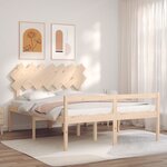 vidaXL Lit pour personne âgée et tête de lit 140x200 cm bois massif