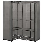 vidaXL Garde-robe d'angle Gris 130 x 87 x 169 cm