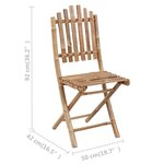 vidaXL Ensemble à manger d'extérieur pliable 5Pièces avec coussins Bambou