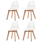 vidaXL Chaises à manger lot de 4 Blanc Plastique