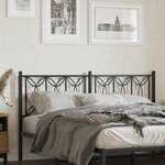 vidaXL Tête de lit métal noir 150 cm