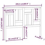 vidaXL Tête de lit Blanc 205 5x4x100 cm Bois massif de pin