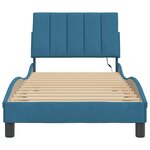 vidaXL Cadre de lit avec lumières LED bleu 80x200 cm velours