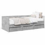 vidaXL Lit de jour avec tiroirs sans matelas gris béton 90x200 cm