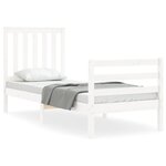 vidaXL Cadre de lit sans matelas blanc bois massif