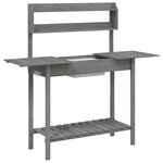 vidaXL Table de rempotage avec évier gris bois massif de de sapin