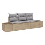 vidaXL Ensemble de Canapés de Jardin 3 Pièces avec Coussins Beige Rotin Poly