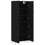 vidaXL Buffet haut Noir 69 5x34x180 cm Bois d'ingénierie