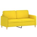 vidaXL Canapé 2 places avec oreillers jaune clair 140 cm tissu