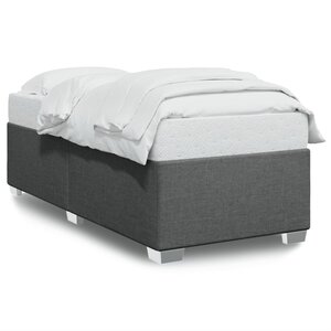 vidaXL Cadre de lit Gris foncé 90x190 cm Tissu