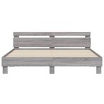 vidaXL Cadre de lit avec LED sans matelas sonoma gris 180x200 cm