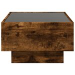 vidaXL Table basse avec LED chêne fumé 70x50x30 cm bois d'ingénierie